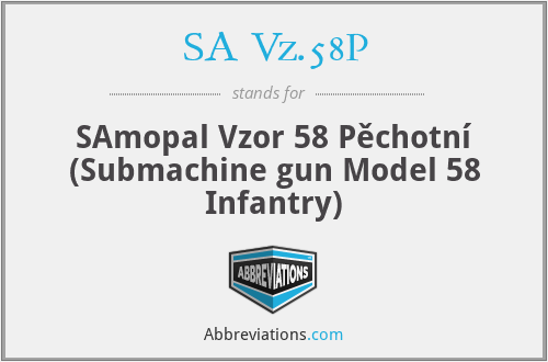 SA Vz.58P - SAmopal Vzor 58 Pěchotní (Submachine gun Model 58 Infantry)